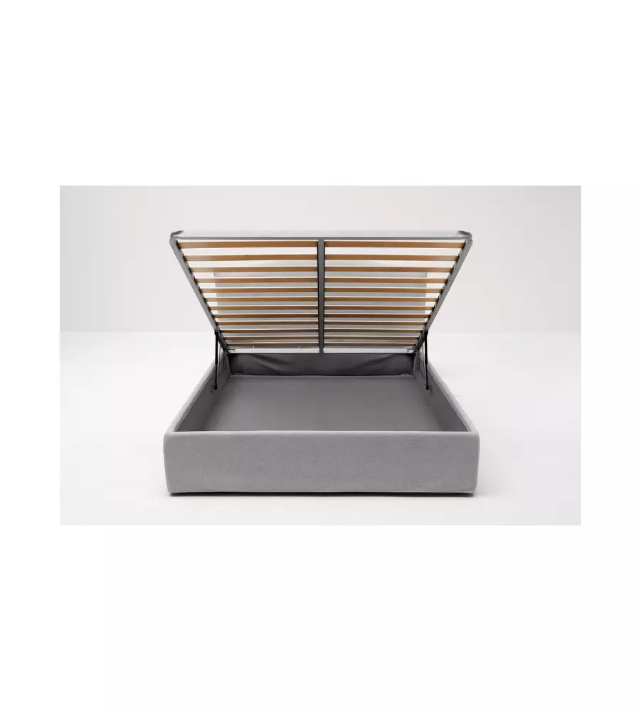 Letto matrimoniale contenitore "hill" perla 160x190 cm